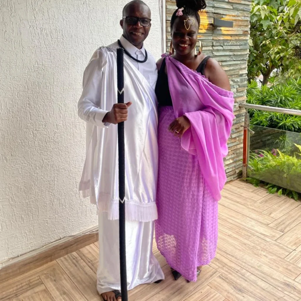 Beverley and Emmanuel at a wedding in Kigali.