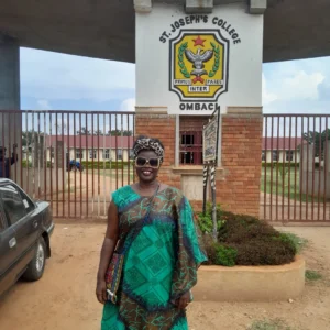 Beverley in front of St. Jospeh's College.